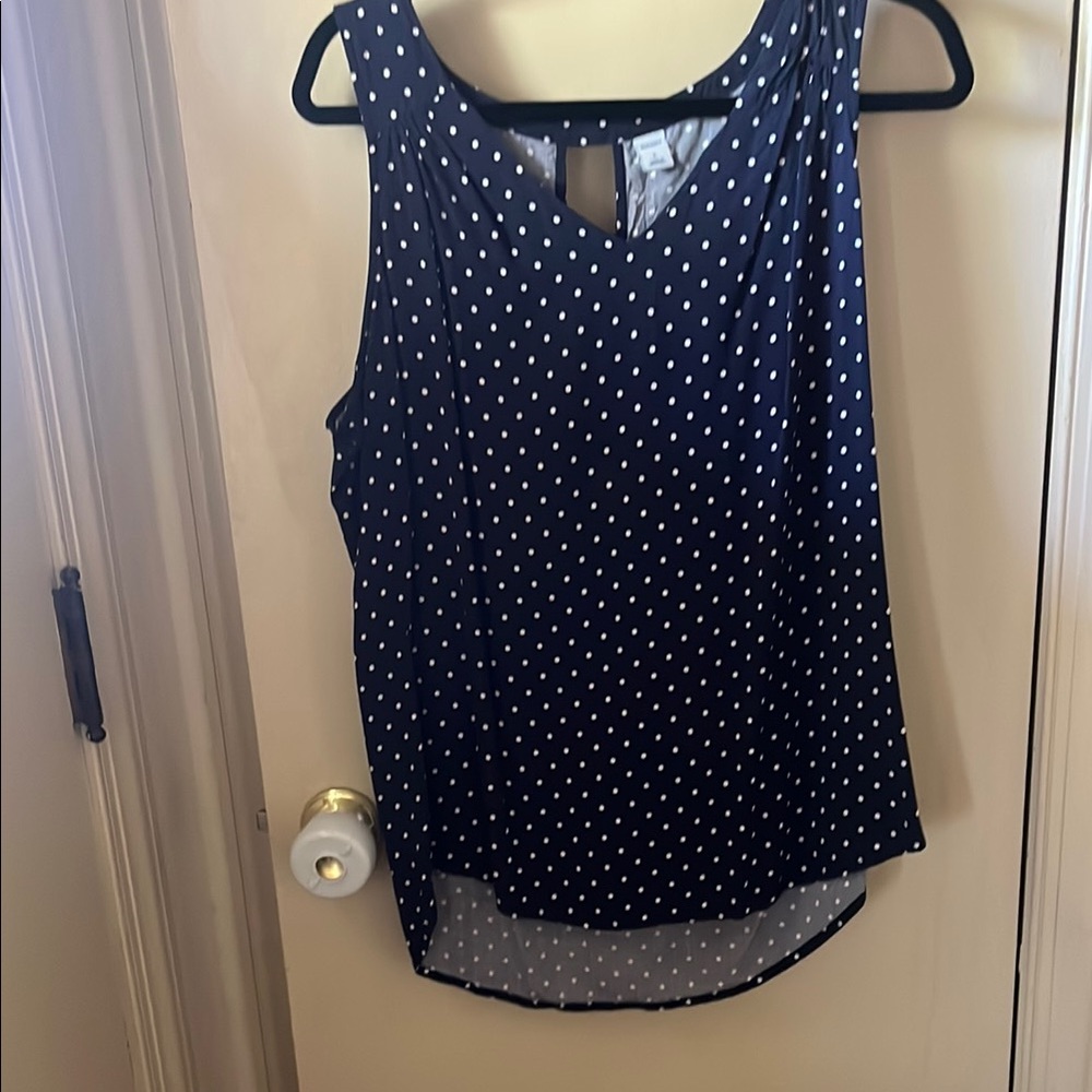 Old Navy Blue Asymmetrical Sleeveless Blouse